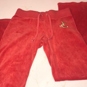 Orange RED Juicy couture flared track pants